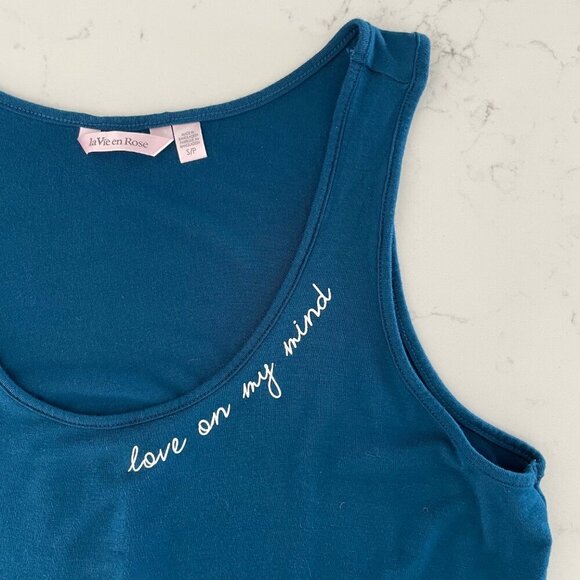 la Vie en Rose 2 Piece Pajama Set Rayon Blend Blue White Grey Peach Sz S & XS - Picture 4 of 13